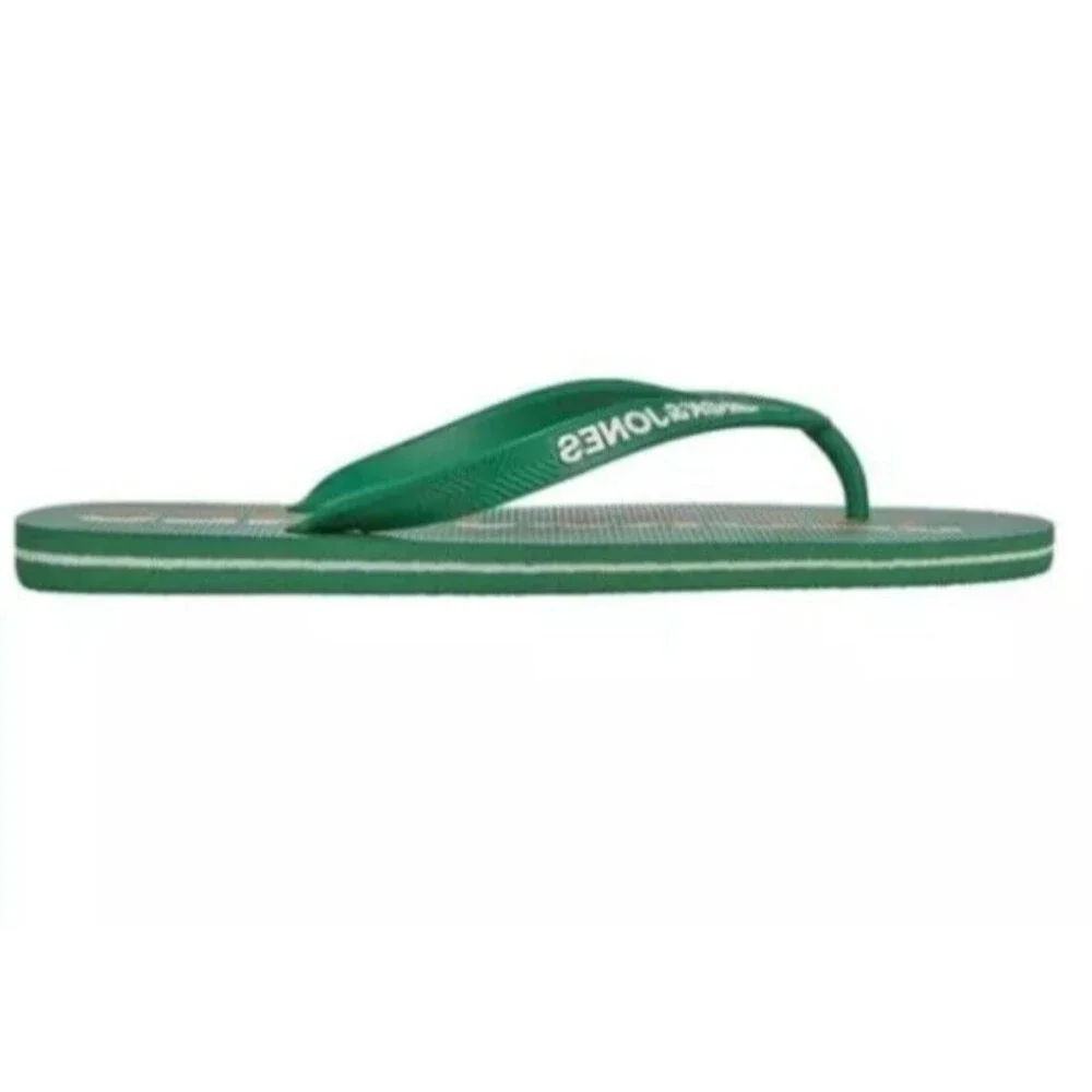 JACK & JONES‎ Premium Flip Flops Sandals Amazon Green Orange Logo Size 11/12